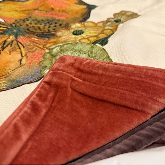 New Pottery Barn Embroidered Autumn Squash Pillow Cover- VERY RARE - 20” - Picture 1 of 13